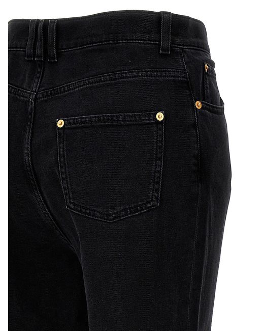 Washed Denim Jeans Pantaloni Nero di Balmain in Black