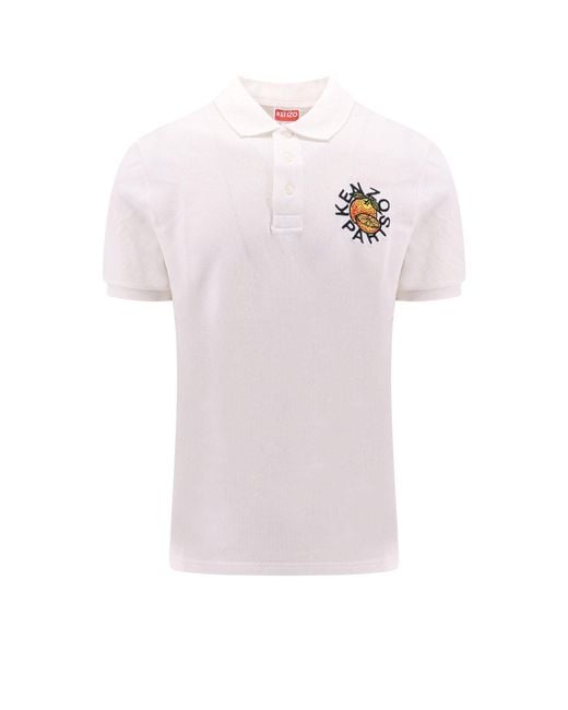 KENZO Pink Polo Shirt With Embroidery for men