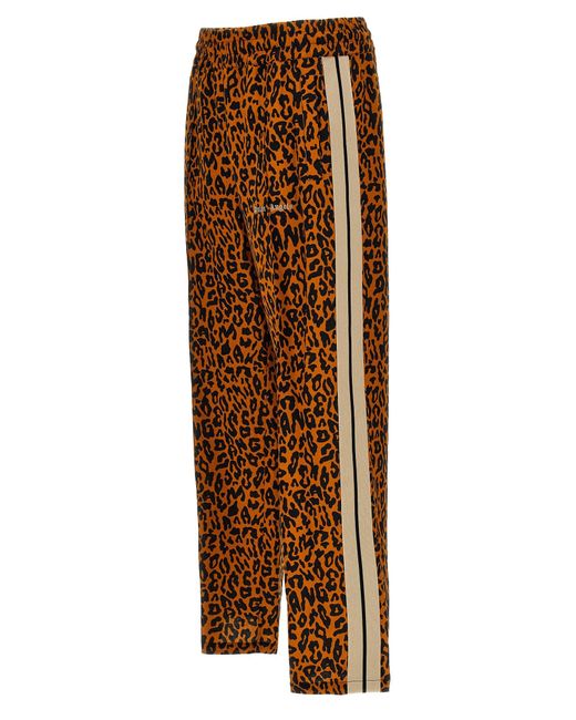 Palm Angels Brown Cheetah Track Pants for men