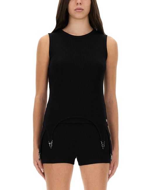 Jean Paul Gaultier Black Top With Garter Detail