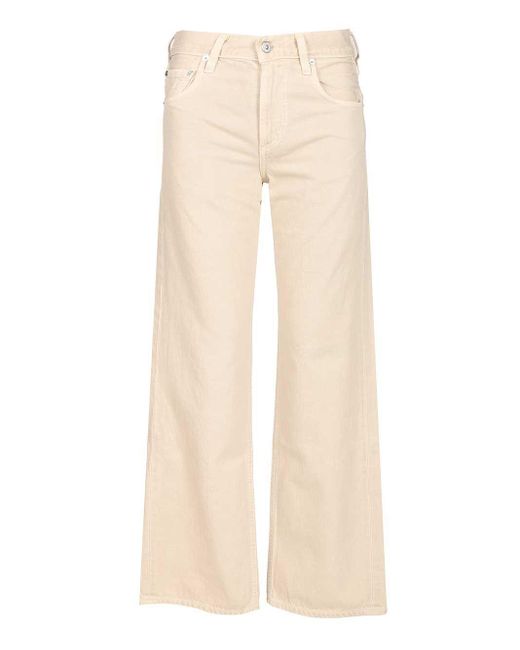 Citizens of Humanity Natural "Lindz Easy Straight" Twill Trousers