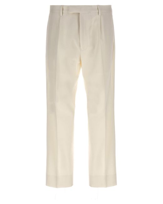 Front Pleat Pantaloni Bianco di Zegna in Natural da Uomo