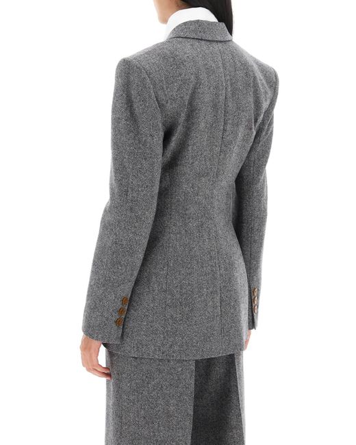Vivienne Westwood Gray Lauren Jacket In Donegal Tweed