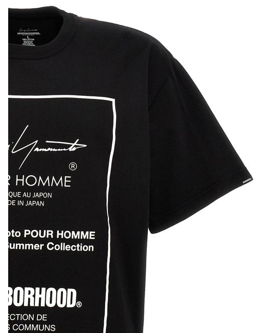 Neighborhood T Shirt Bianco/Nero di Yohji Yamamoto in Black da Uomo