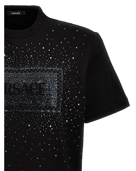 T Shirt Con Logo 90's Vintage In Cristalli di Versace in Black da Uomo