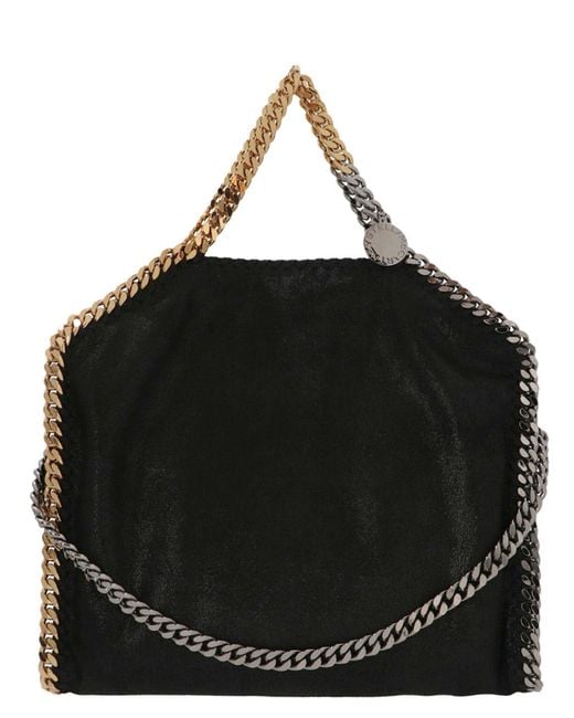Stella McCartney Black Shaggy Deer Falabella Fold Over Handbag