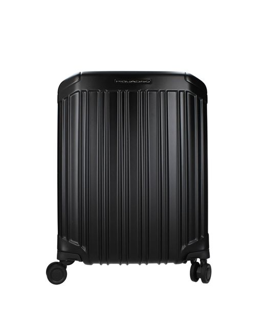Piquadro Black Wheeled Luggages Cabin 42l Polycarbonate for men