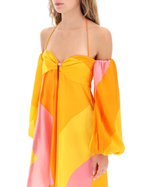 Raquel Diniz Orange Andressa Silk Satin Mini Dress
