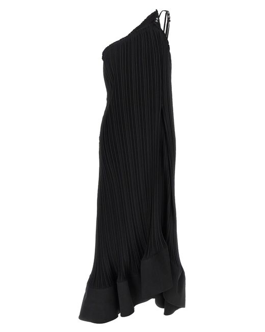 Long Pleated Dress Abiti Nero di Lanvin in Black