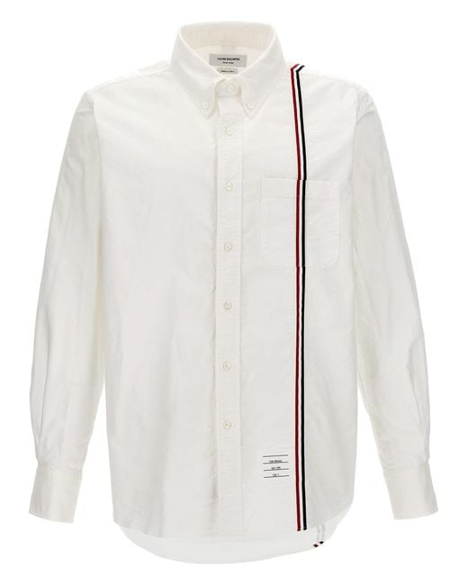 Thom Browne White Straight Fit Shirt, Blouse for men