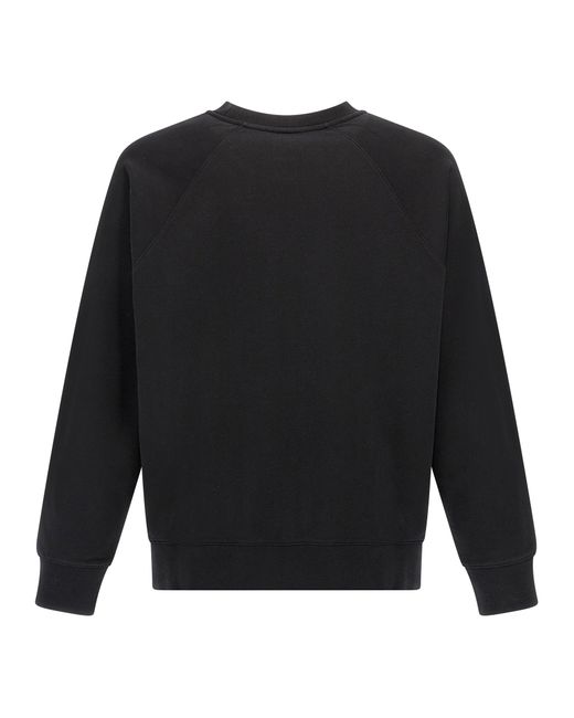 Logo Embroidery Felpe Nero-Uomo di Maison Kitsuné in Black da Uomo