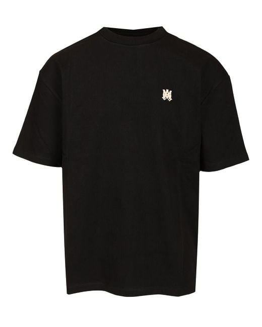 【AMIRI】MA スケーターロゴ刺繍クルーネックTシャツ Amiri Ma Skater Logo Embroidered Crewneck T-Shirt in Black