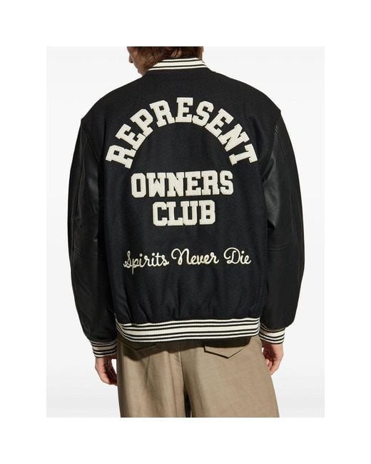 Represent Black Wool Jacket Owners Club for men