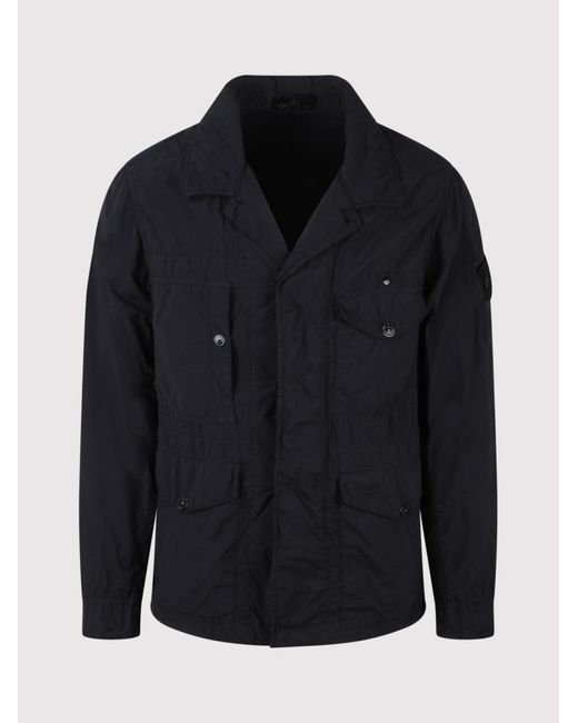 Stone Island Blue Giubbotto Black for men