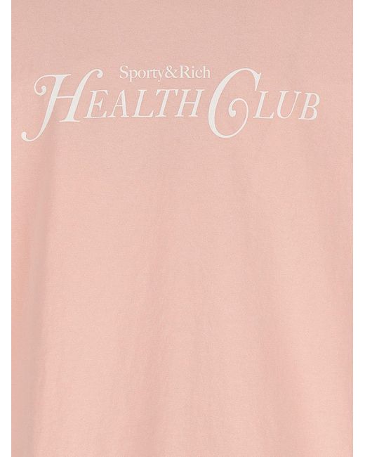 Sporty & Rich Pink Logo Print T-shirt