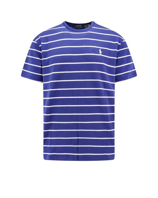 T-shirt in cotone a righe di Polo Ralph Lauren in Blue da Uomo
