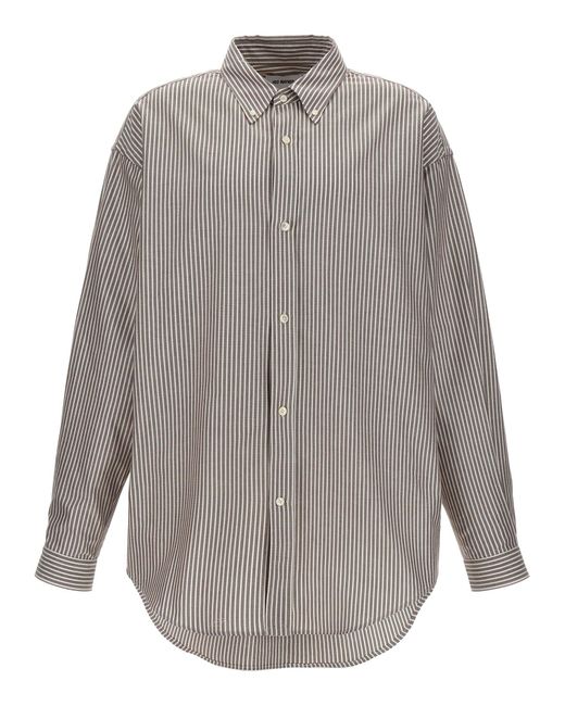 Hed Mayner Gray Pinstripe Oxford Shirt, Blouse for men