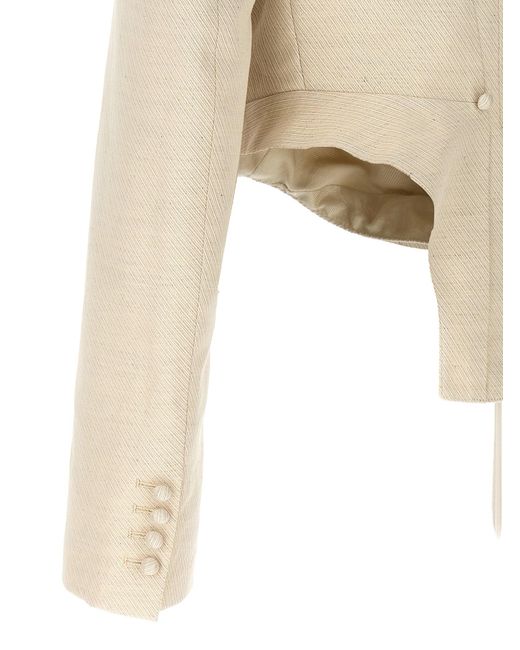 Micro Tail Short Jacket Blazer And Suits Beige di Stella McCartney in Natural