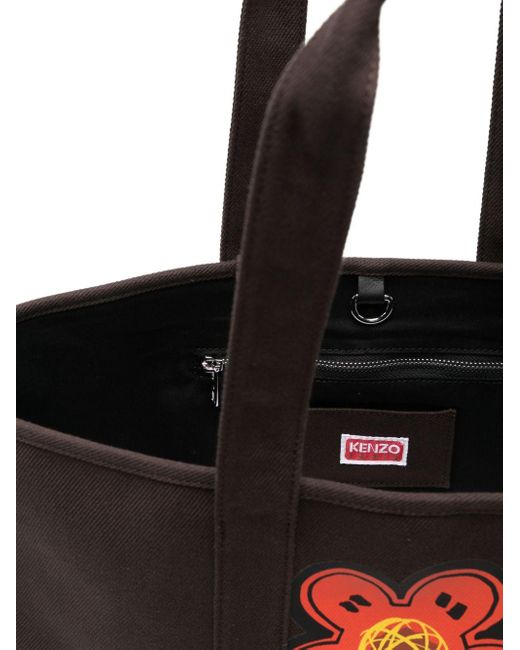KENZO FUTURA Black Logo Cotton Tote Bag for men