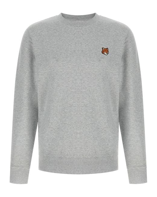 Fox Head Felpe Grigio-Uomo di Maison Kitsuné in Gray da Uomo