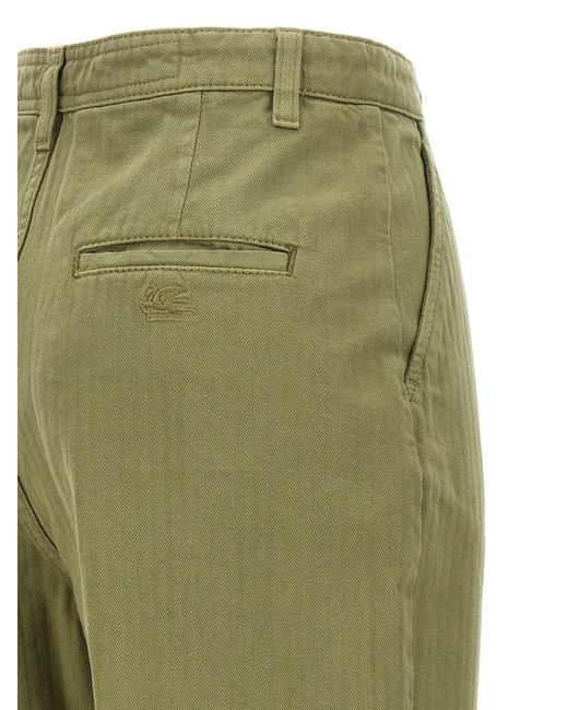 Etro Green Cropped Chino Pants