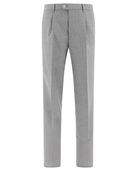 Pantalone Classico Trousers-Uomo di Brunello Cucinelli in Gray da Uomo