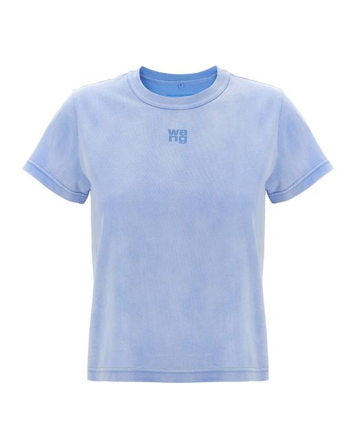 Essential Jsy Shrunk T Shirt Blu-Donna di T By Alexander Wang in Blue