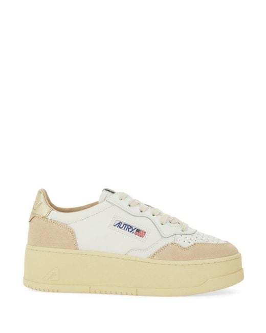 Autry White "Medalist" Platform Sneaker