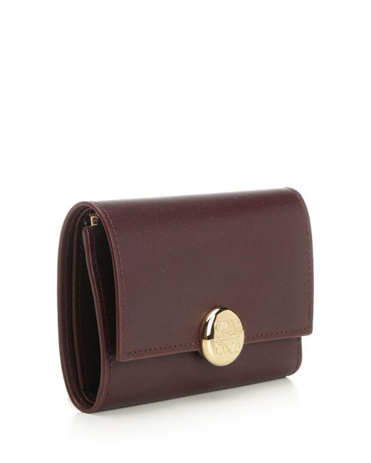 Loewe Purple Pebble Wallets Bordeaux