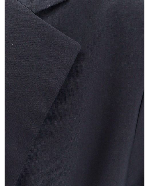 Hevò Blue Virgin Wool Suit With Logoed Buttons for men