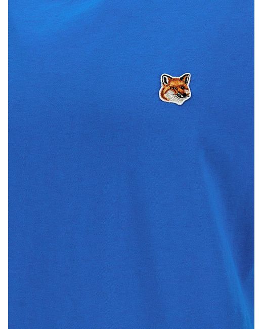 Fox Head T Shirt Celeste di Maison Kitsuné in Blue da Uomo