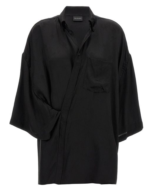 Balenciaga Black Wrap Shirt, Blouse
