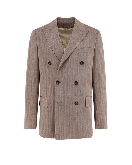 Golden Goose Deluxe Brand Gray Dave Double-breasted Blazer for men