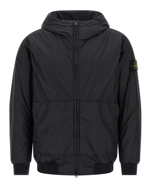 Stone Island Crinkle Reps Ny Puffer Jackets Black in Blue for Men