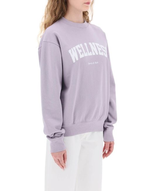Sporty & Rich Purple Crew Neck Sweatshirt With Print