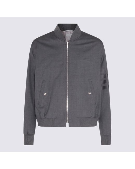 Thom Browne Gray Dark Wool Knitwear for men