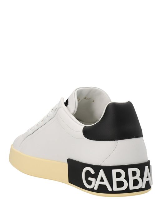 Portofino Sneakers Bianco/Nero di Dolce & Gabbana in White da Uomo