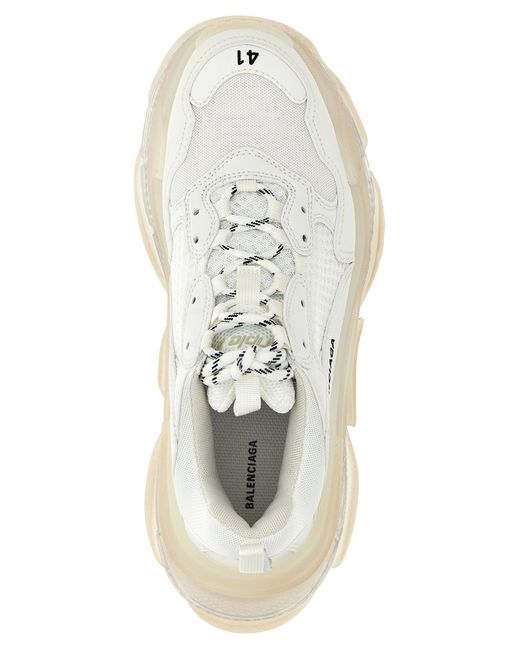 Triple S Clear Sole Sneakers Bianco di Balenciaga in White