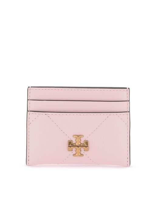 Tory Burch Pink Kira Card Holder With Trapezoid