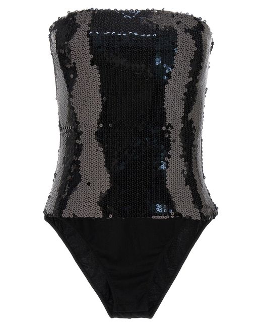 Alexandre Vauthier Black Sequin Bodysuit Underwear, Body
