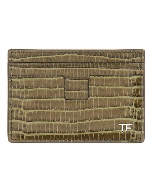T Line Card Holder-Uomo di Tom Ford in Green da Uomo