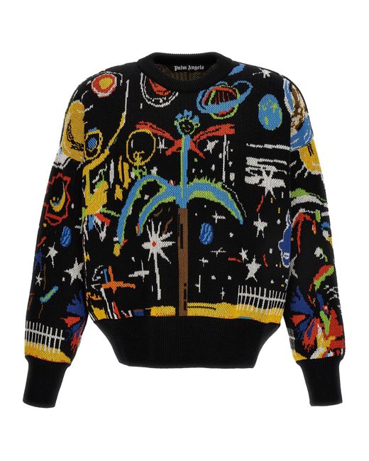 Palm Angels Black Starry Night Sweater Sweater, Cardigans for men