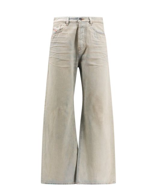 Jeans in cotone con patch logo posteriore di DIESEL in Gray