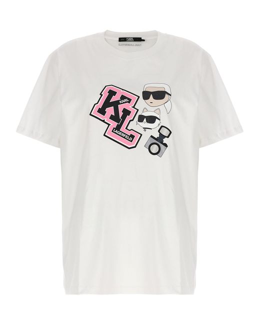 Karl Lagerfeld White Oversized Ikonik T-shirt
