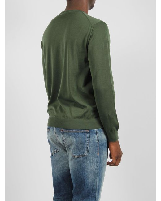 Drumohr Green Cotton Knit Sweater for men