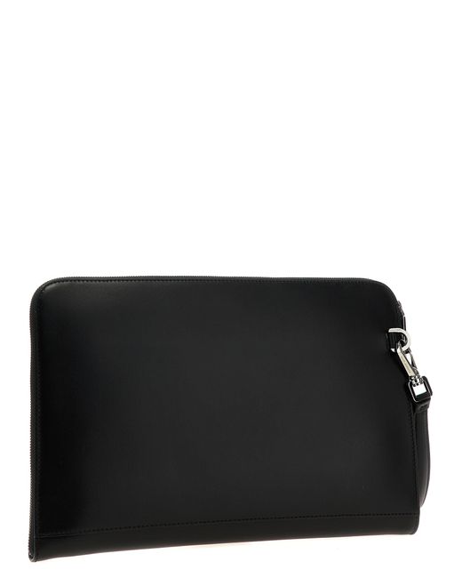 Dolce & Gabbana Black Large Plaque Pouch for men