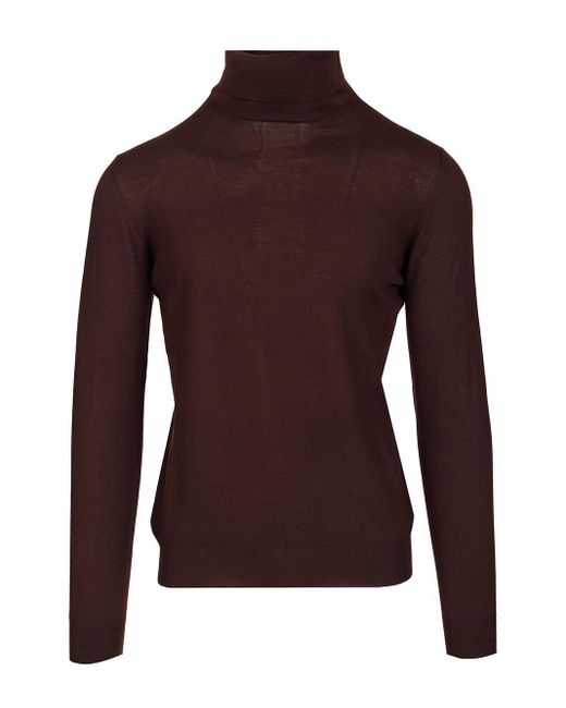 Mauro Ottaviani Wool Turtleneck Knitwear Brown for men