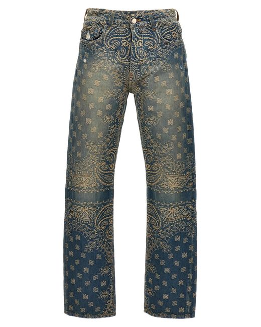 Amiri Blue Bandana Jaquard Jeans for men