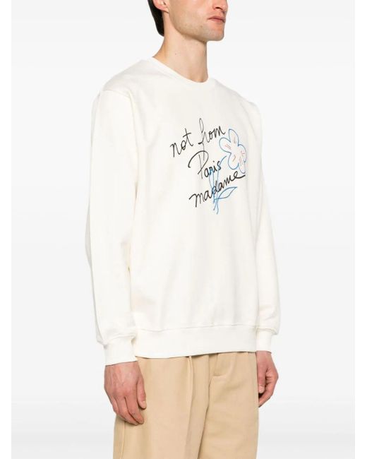 Le sweatshirt slogan esquisse di Drole de Monsieur in White da Uomo