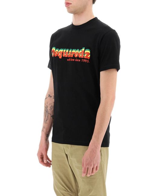 DSquared² Black Graphic-print T-shirt for men